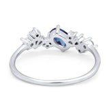 Art Deco Oval Natural Stone Wedding Ring