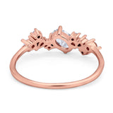 Art Deco Oval Natural Stone Wedding Ring