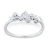 Art Deco Oval Natural Stone Wedding Ring