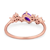 Art Deco Oval Natural Stone Wedding Ring