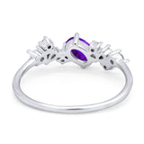 Art Deco Oval Natural Stone Wedding Ring