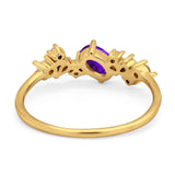 Art Deco Oval Natural Stone Wedding Ring