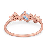 Art Deco Oval Natural Stone Wedding Ring