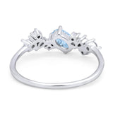 Art Deco Oval Natural Stone Wedding Ring