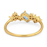 Art Deco Oval Natural Stone Wedding Ring