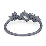 Art Deco Oval Natural Stone Wedding Ring