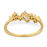 Art Deco Oval Natural Stone Wedding Ring