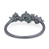 Art Deco Oval Natural Stone Wedding Ring