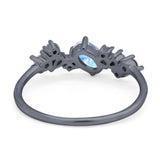 Art Deco Oval Natural Stone Wedding Ring