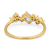 Art Deco Oval Natural Stone Wedding Ring