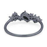 Art Deco Oval Natural Stone Wedding Ring