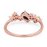 Art Deco Oval Natural Stone Wedding Ring