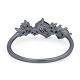 Art Deco Oval Natural Stone Wedding Ring