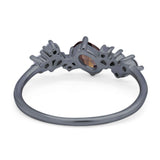 Art Deco Oval Natural Stone Wedding Ring