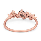 Art Deco Oval Natural Stone Wedding Ring