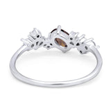 Art Deco Oval Natural Stone Wedding Ring