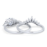 Two Piece Round Natural Stone Chevron Ring