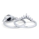 Two Piece Round Natural Stone Chevron Ring