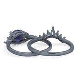 Two Piece Round Natural Stone Ring
