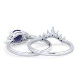 Two Piece Round Natural Stone Ring