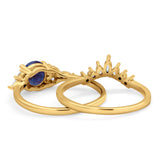 Two Piece Round Natural Stone Ring