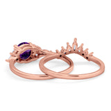 Two Piece Round Natural Stone Ring