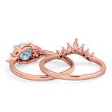Two Piece Round Natural Stone Ring