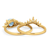 Two Piece Round Natural Stone Ring