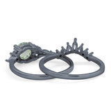 Two Piece Round Natural Stone Ring