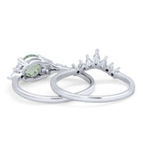 Two Piece Round Natural Stone Ring