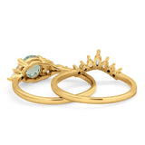 Two Piece Round Natural Stone Ring