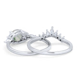 Two Piece Round Natural Stone Ring