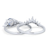 Two Piece Round Natural Stone Ring