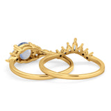 Two Piece Round Natural Stone Ring