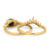 Two Piece Round Natural Stone Ring