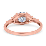 Art Deco Round Natural Stone Wedding Ring