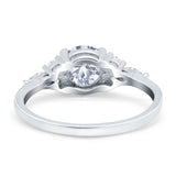 Art Deco Round Natural Stone Wedding Ring