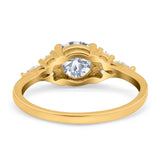 Art Deco Round Natural Stone Wedding Ring