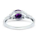 Art Deco Round Natural Stone Wedding Ring