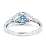 Art Deco Round Natural Stone Wedding Ring