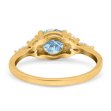 Art Deco Round Natural Stone Wedding Ring