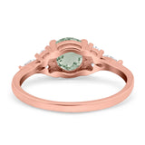 Art Deco Round Natural Stone Wedding Ring