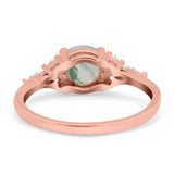 Art Deco Round Natural Stone Wedding Ring