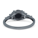 Art Deco Round Natural Stone Wedding Ring