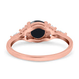 Art Deco Round Natural Stone Wedding Ring