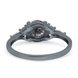 Art Deco Round Natural Stone Wedding Ring