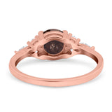 Art Deco Round Natural Stone Wedding Ring