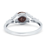 Art Deco Round Natural Stone Wedding Ring