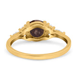 Art Deco Round Natural Stone Wedding Ring