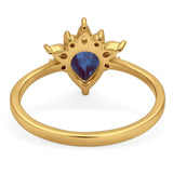 Pear Teardrop Natural Stone Wedding Ring